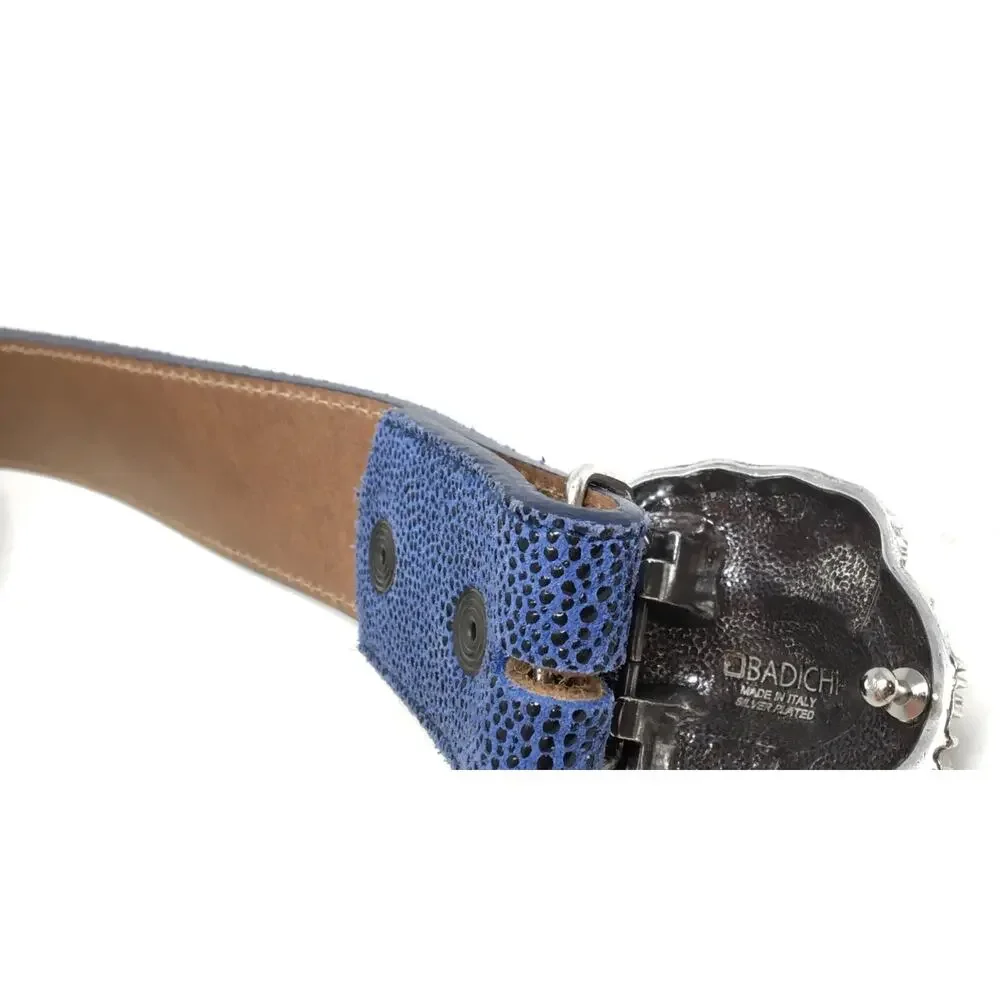 Badichi New York Tiger Belt Buckle Blue Hamptons Leisure Collection Belt Size